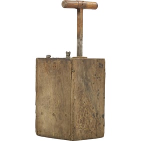 Antique Wood Case Dupont Blasting Machine No. 30 ; 19.5 in. height x 8 in. wide