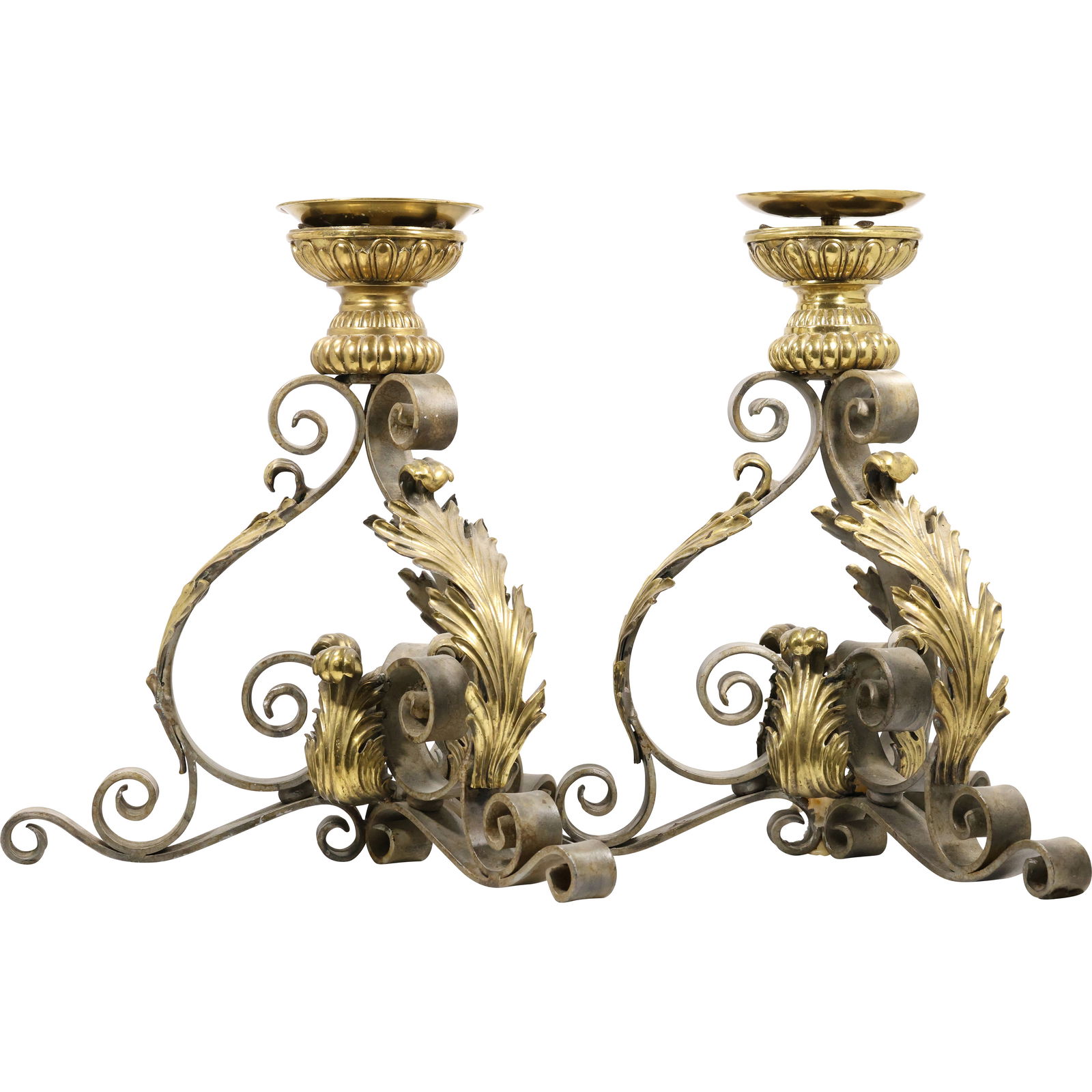 Maitland Smith Bronze and Iron Baroque Candlesticks (1 of 16)