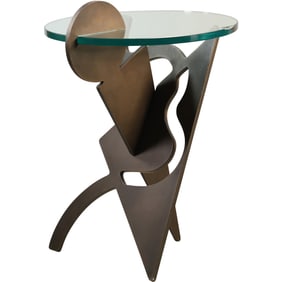 Pucci De Rossi [1947–2013 Italy] “Battista” Sculptural Metal and Glass Table