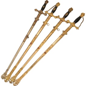 4 Masonic Knights Templar Masonic Swords M C Lilley and Bent Bush