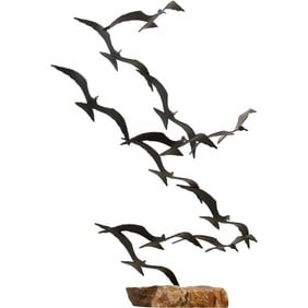 Large Birds in Flight Mid-Century Brutalist Sculpture by Artist Bijan Bahar