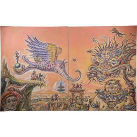 IMPORTANT 2 Large Oil on Canvas Paintings by Peter Passuntino - Masterpieces for this Artist