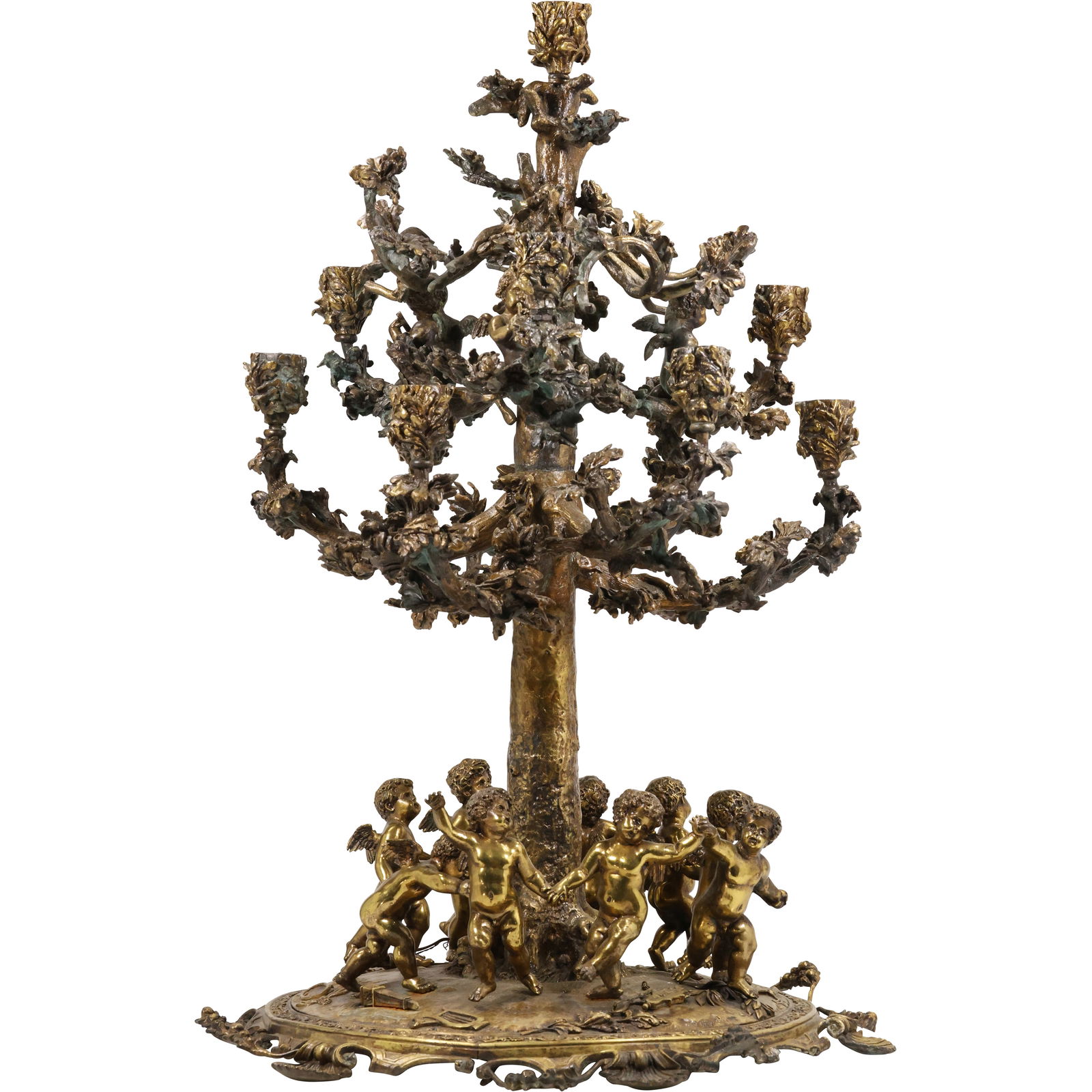 Antique French Bronze Candelabrum with Frolicking Putti or Cherubs (1 of 20)