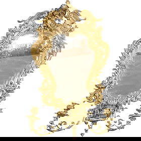 Antique French Gilt Bronze Rococo-Style Girandole Mirror with Candle Holders: Antique French Gilt Bronze Rococo-Style Girandole Mirror with Candle Holders size: 30 h 18 w