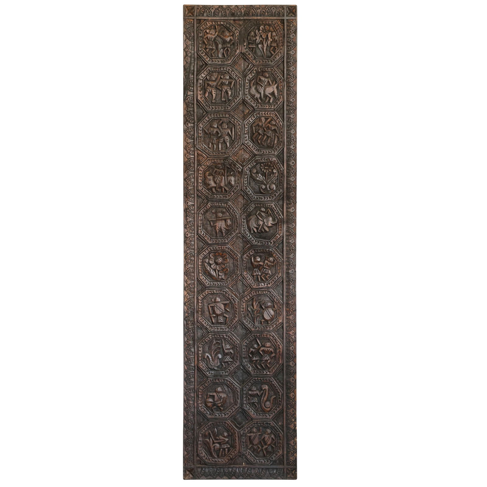19th C. Northern European Carved Folk Panel, Possibly Friesland Mangle Board (1 of 13)