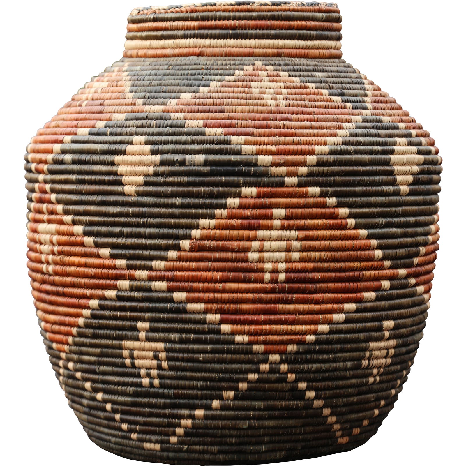 handwoven olla-style basket, associated with Southwestern Native American craftsmanship. 27 in, h. (1 of 9)