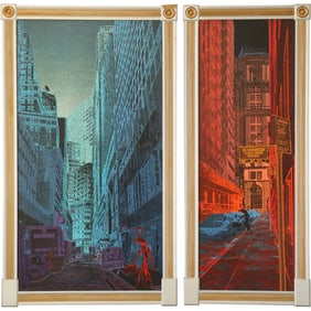 2 Backgrounf Art Prints on Canvas 1988 Film Akira, Japanese Cyberpunk , Neo Tokyo