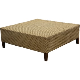 Large Square Woven Seagrass Ottoman or Coffee Table