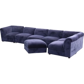 Selig Manufacturing Company Modular Sectional Sofa Style 316-11 Adrian Indigo Velvet