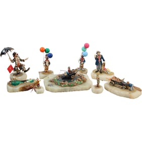 Ron Lee [1947-2017] Signed Collection of 9 Assorted Clown Figurines