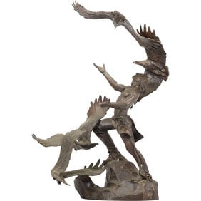 Buck McCain (b. 1943) Signed Bronze Sculpture "The Soaring Spirits"