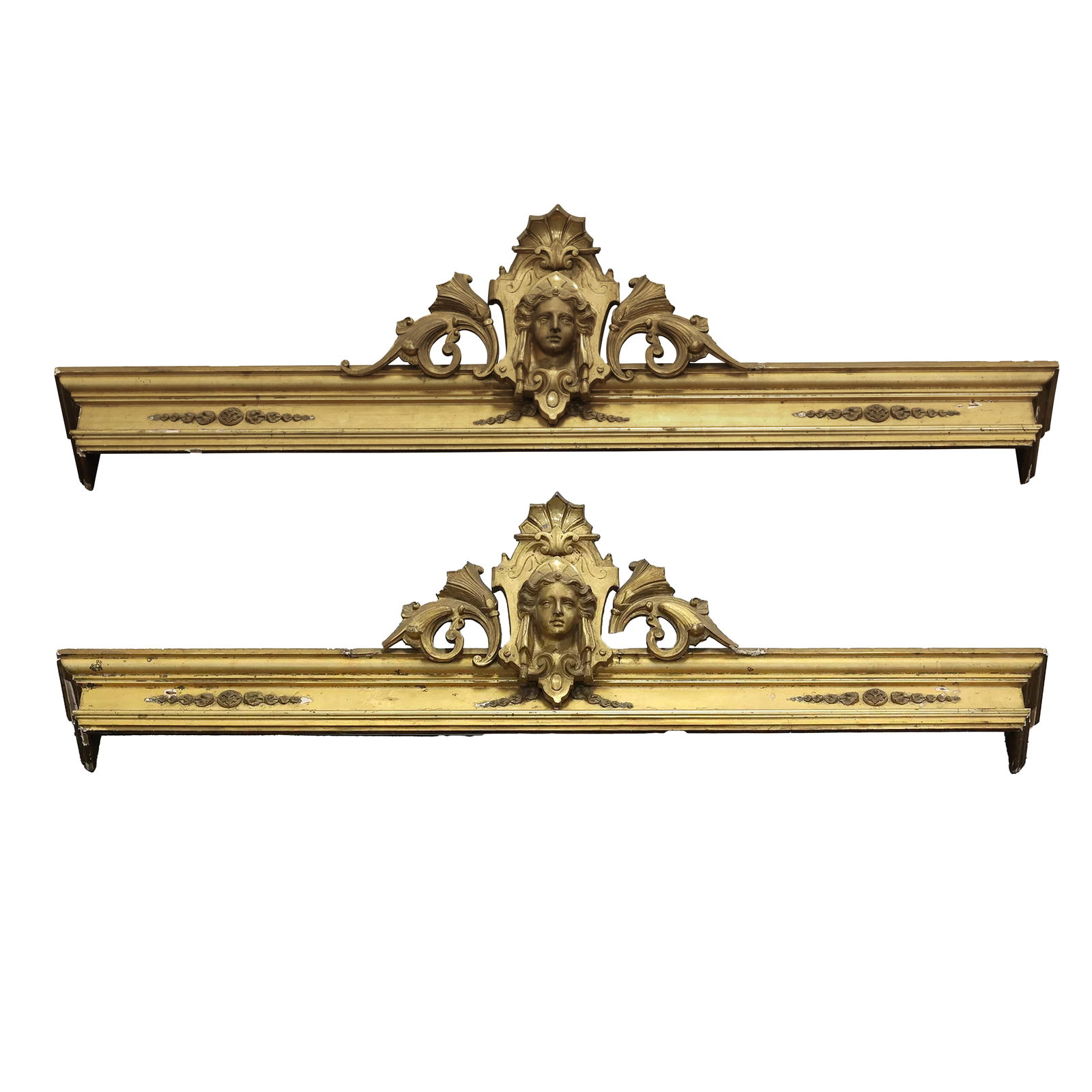 [2]  19th-century Neoclassical Gilt and Gesso Window Cornice Vallance (1 of 20)