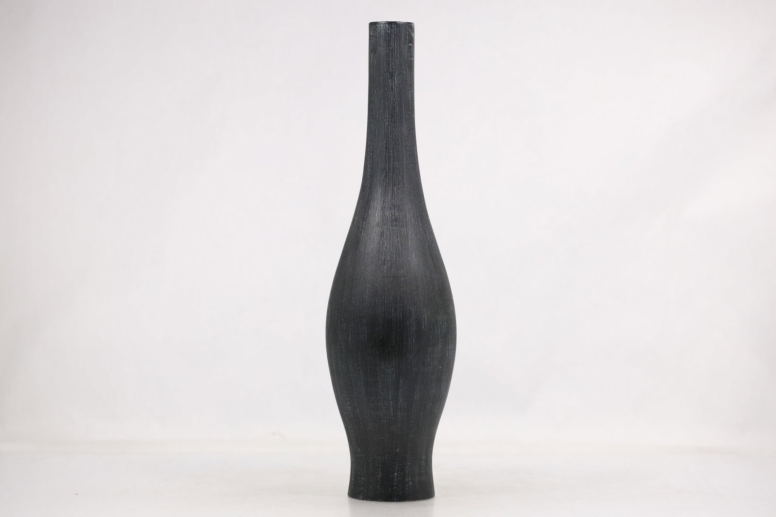 Tall Signed Umbra Black Wooden Vase (1 of 13)
