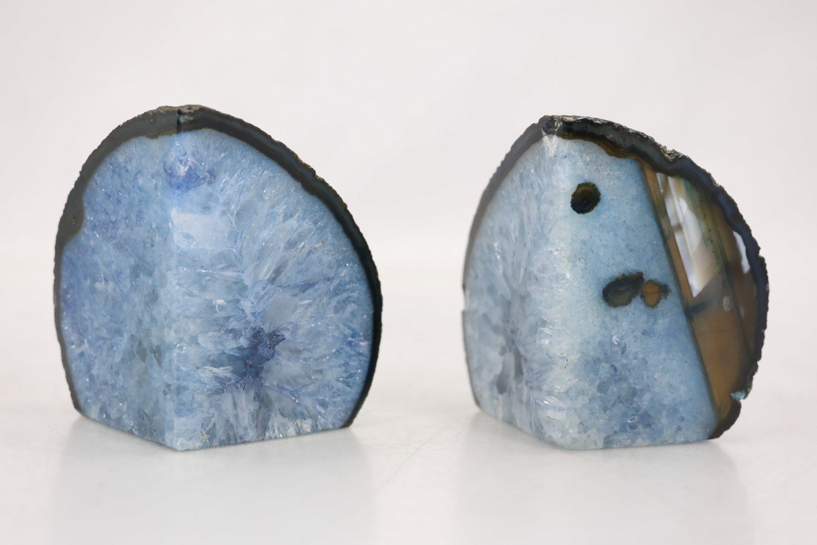 Pair of Large Blue Agate Geode Bookends (1 of 14)