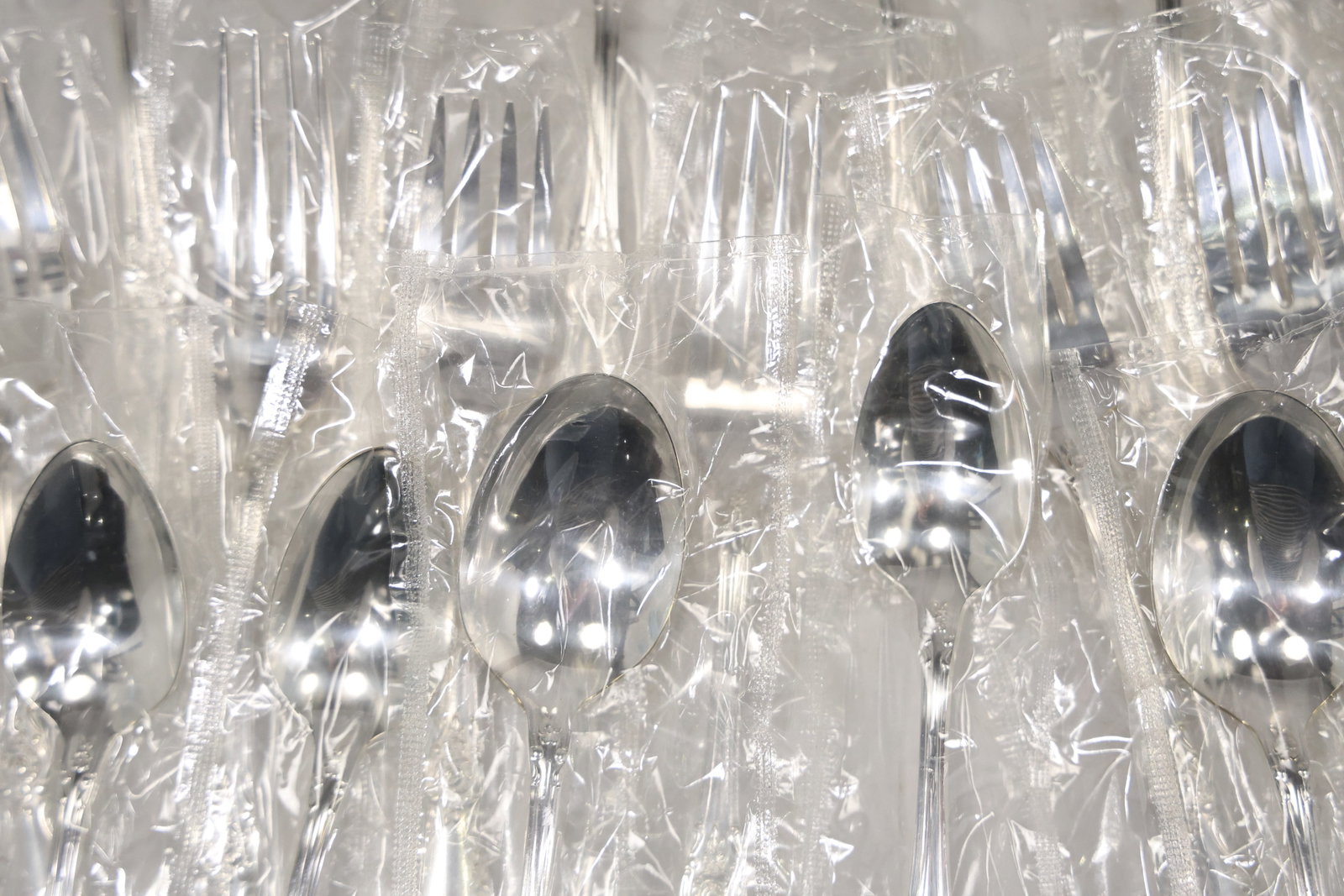 Large Unmarked Floral Pattern Silver Tone Flatware Set - 13