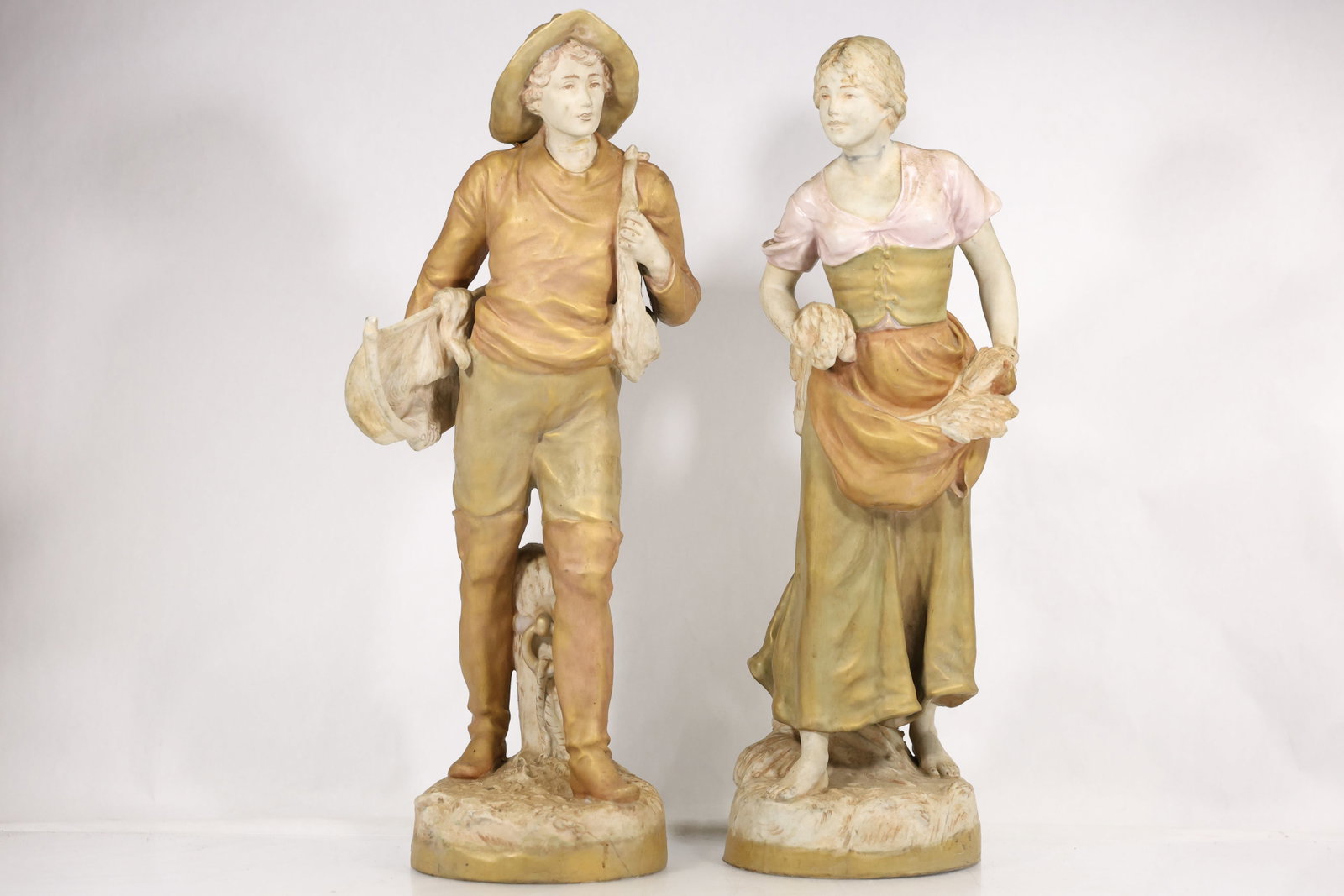 Pair of Royal Dux Bohemia Porcelain Peasant Figures with Geese (1 of 18)