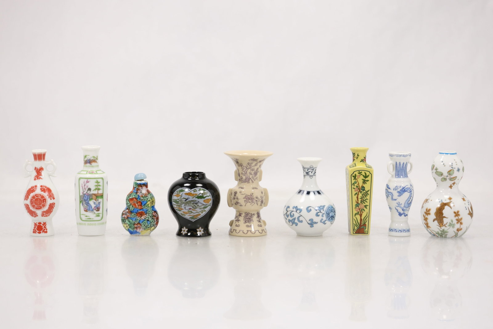 Collection of Eight Miniature Porcelain and Cloisonné Vases (1 of 11)