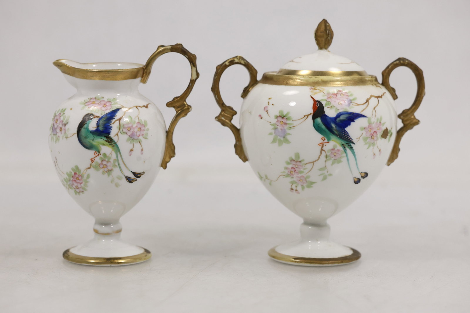 Hand-Painted Nippon Porcelain Creamer and Covered Sugar Bowl Set (1 of 18)