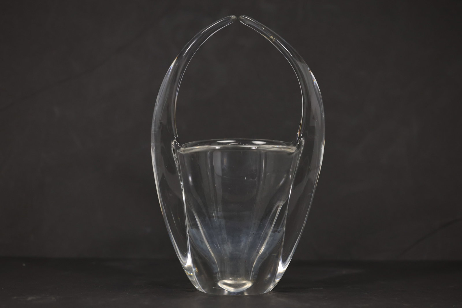 Mid-Century Modern Clear Art Glass Basket Vase (1 of 12)