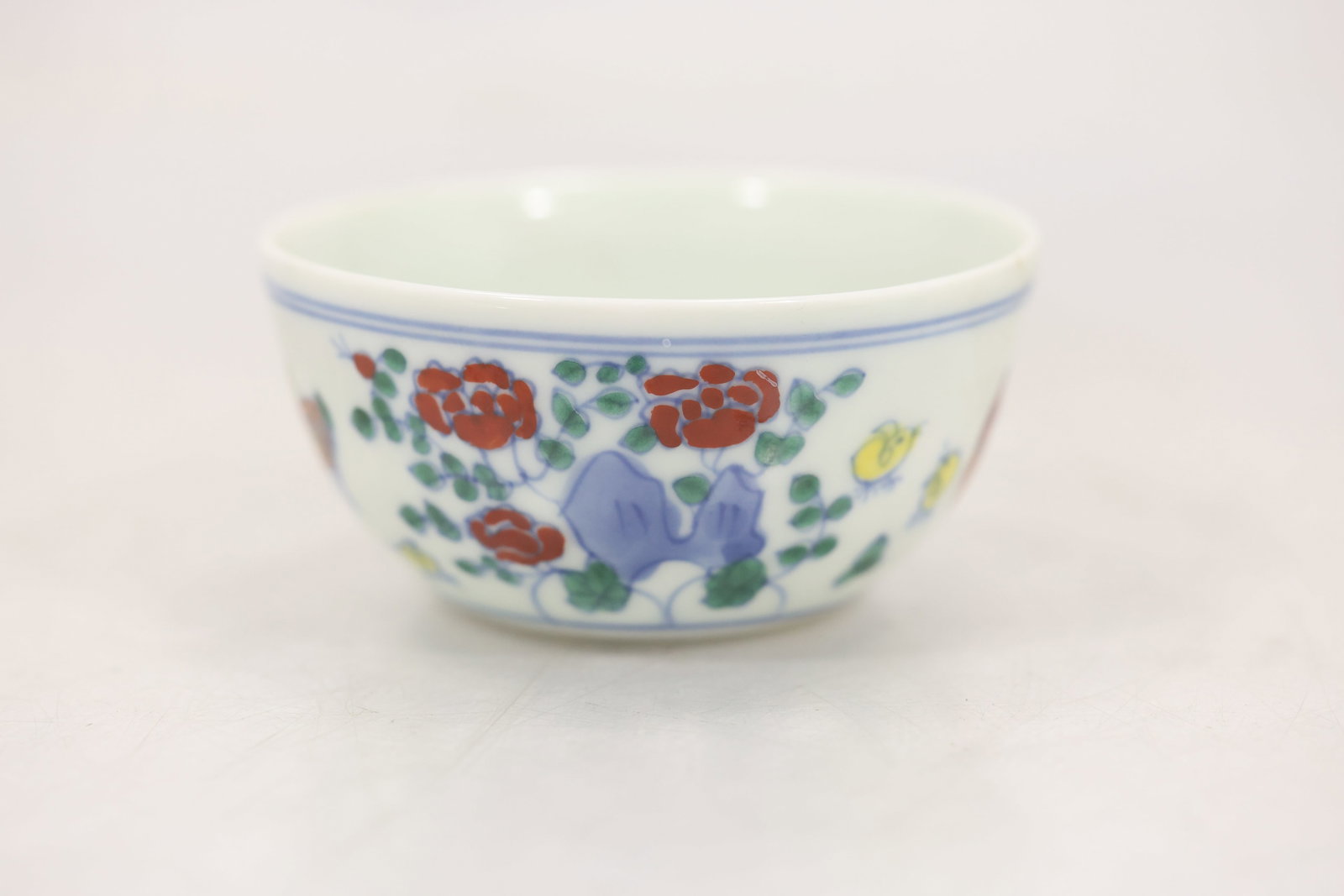 Chinese Porcelain Rice Bowl with Floral and Rooster Decoration (1 of 8)