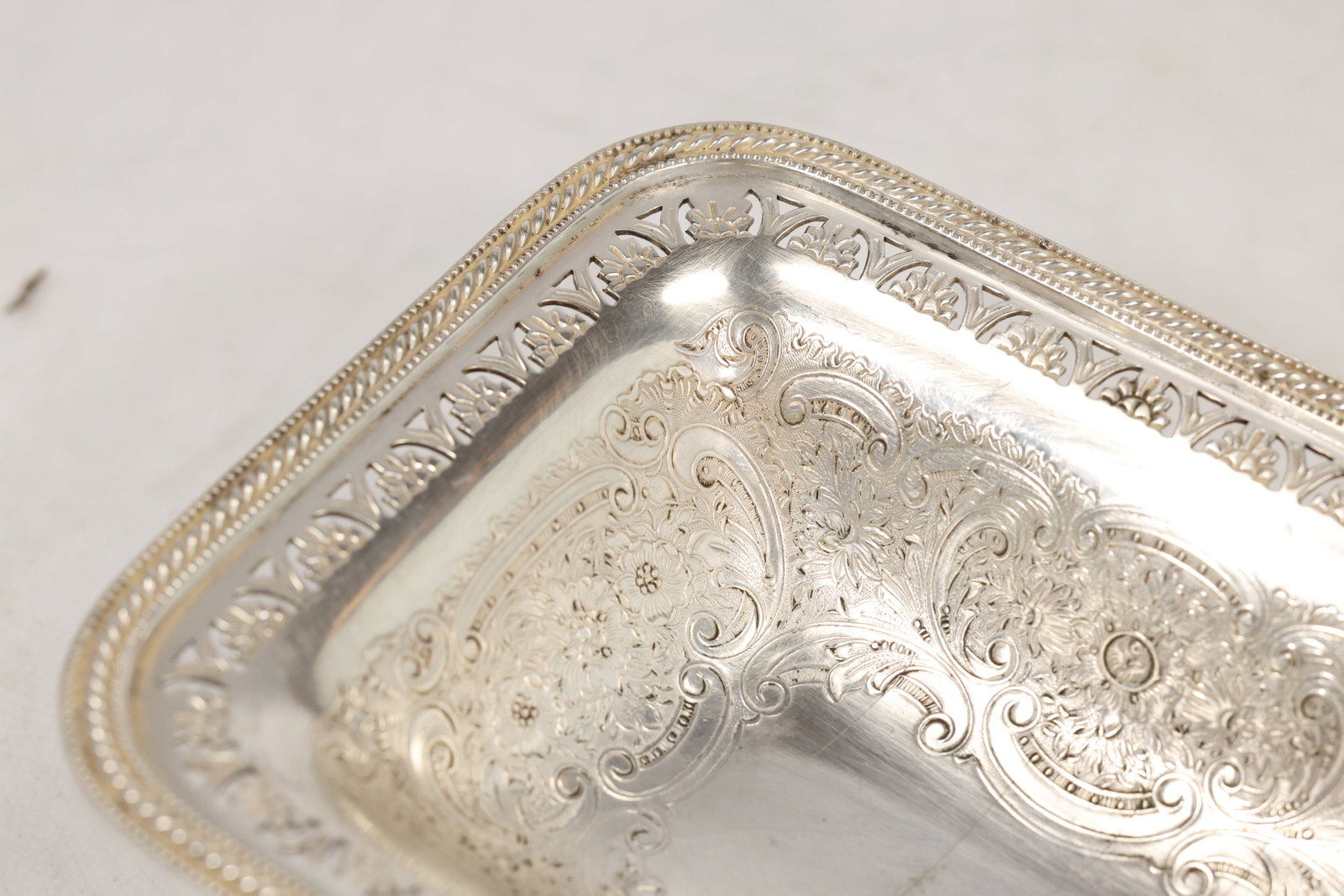 English Silverplate Rectangular Pedestal Serving Dish - 4