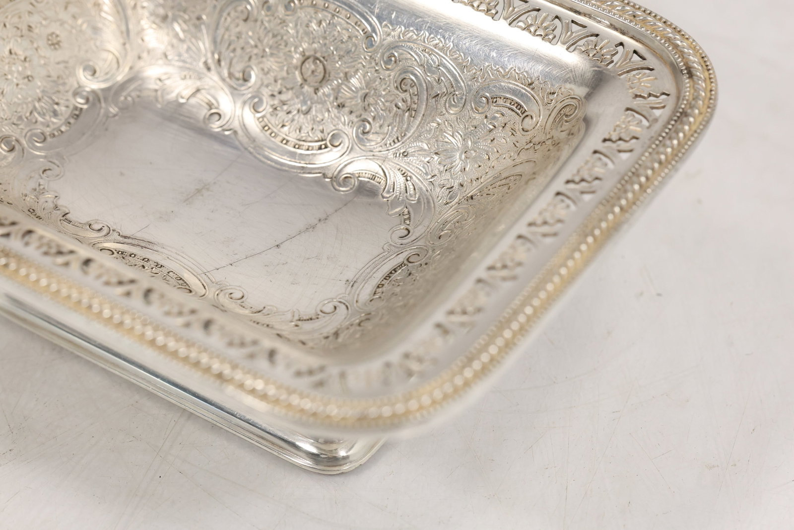 English Silverplate Rectangular Pedestal Serving Dish - 5