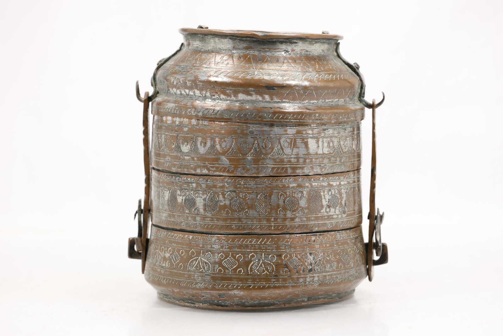 Engraved Brass Tiffin Carrier Dabba (1 of 13)