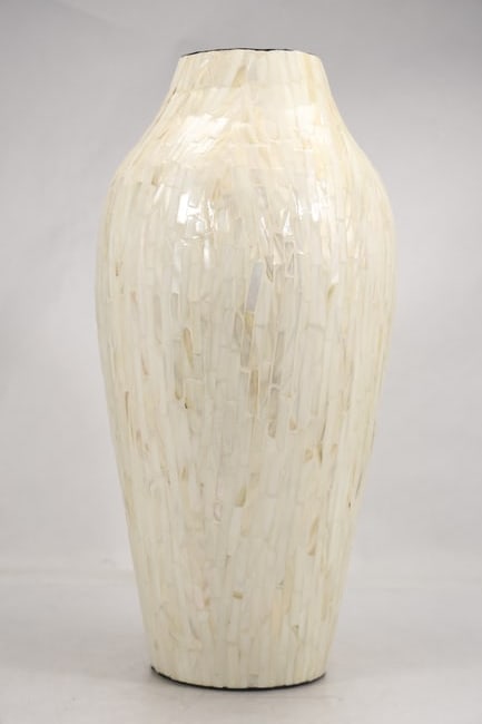 19 Inch Mother of Pearl Mosaic Floor Vase Decorative Shell Inlay Vessel (1 of 14)