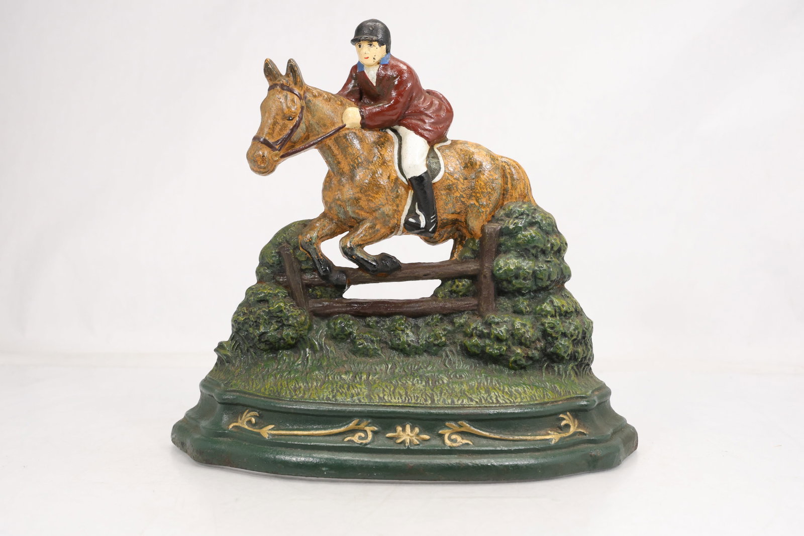ainted Cast Iron Horse and Rider Doorstop (1 of 13)
