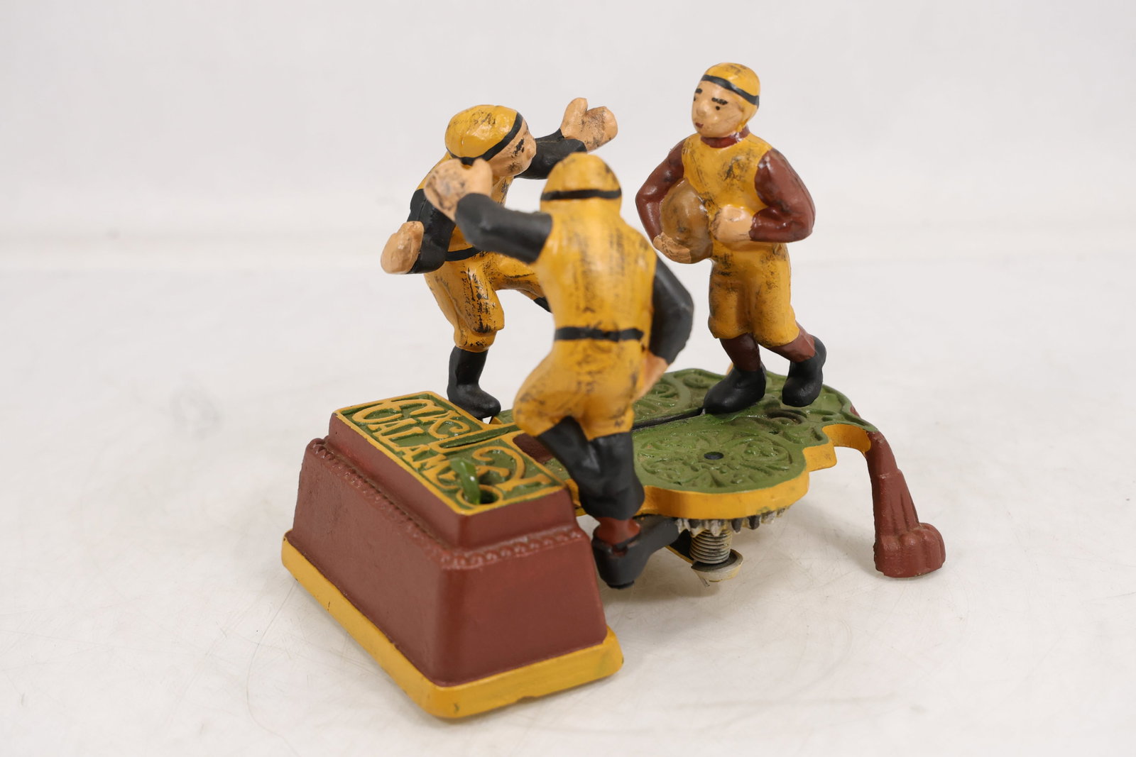 Cast Iron Mechanical Baseball Bank with Three Players (1 of 11)