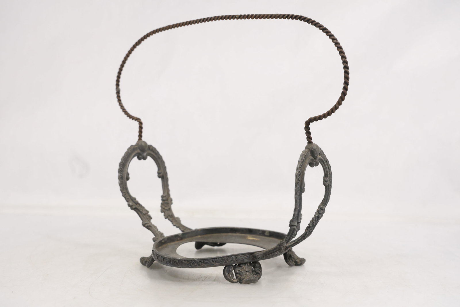 Antique Victorian Silverplate Brides Basket Frame Stand (1 of 11)