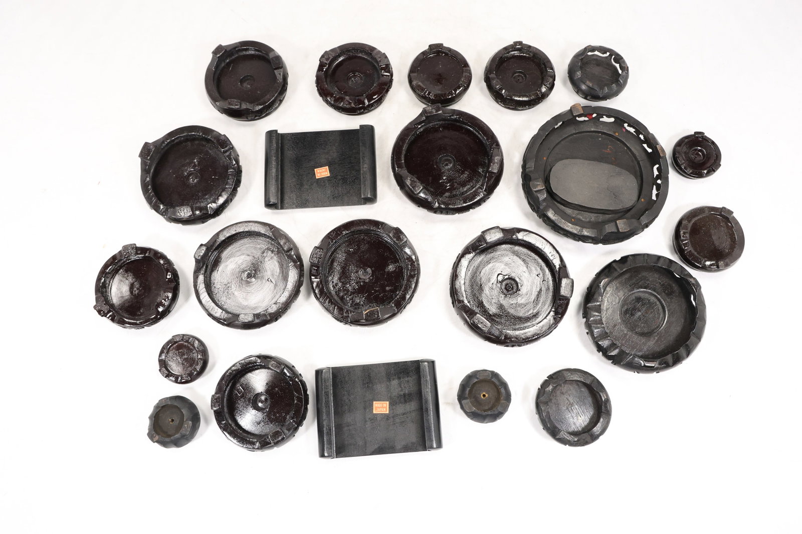 Large Lot of 28 Black Wooden Display Stands – Assorted Sizes & Shapes (1 of 20)