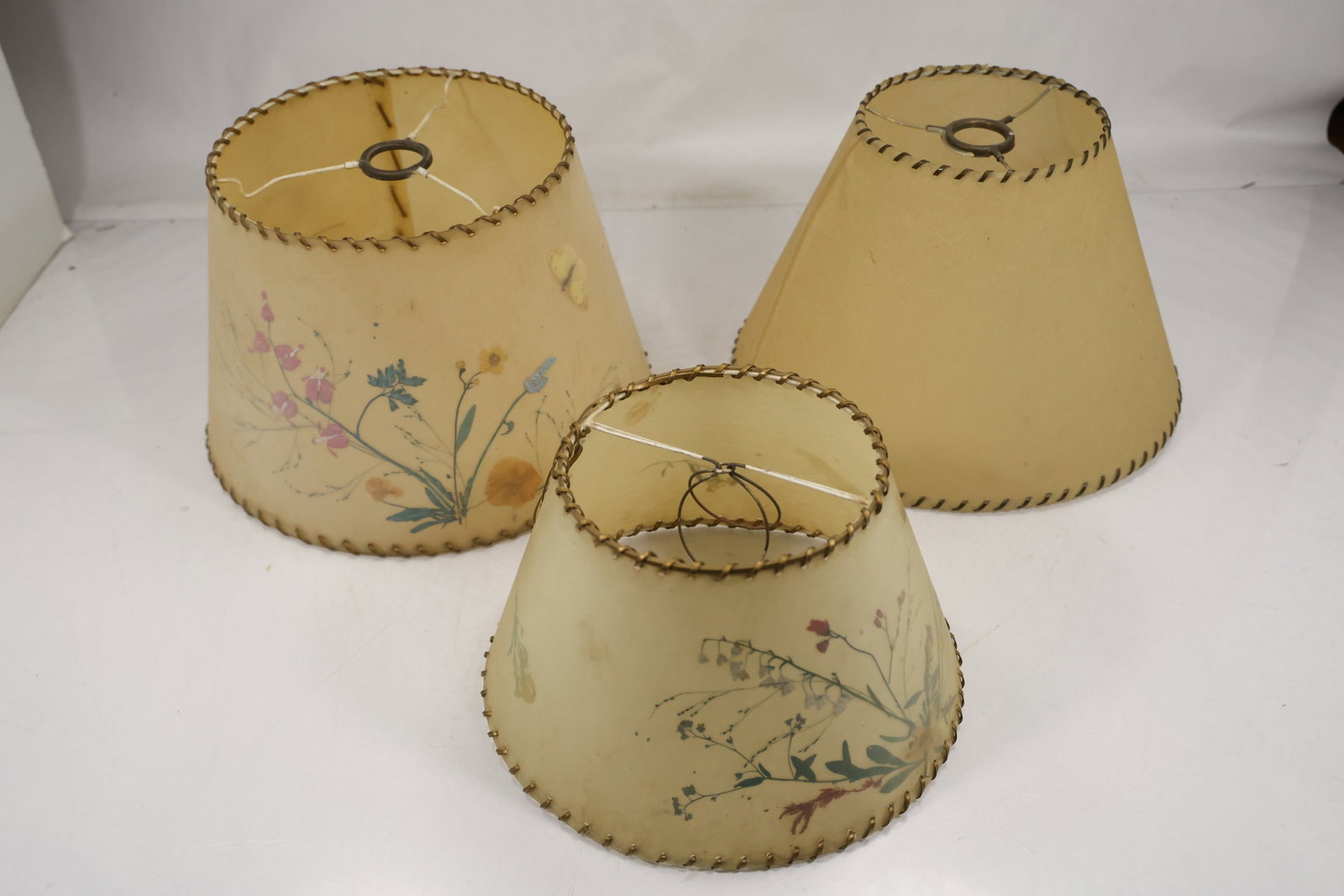 3 Parchment Paper Lamp Shades Floral Design (1 of 16)