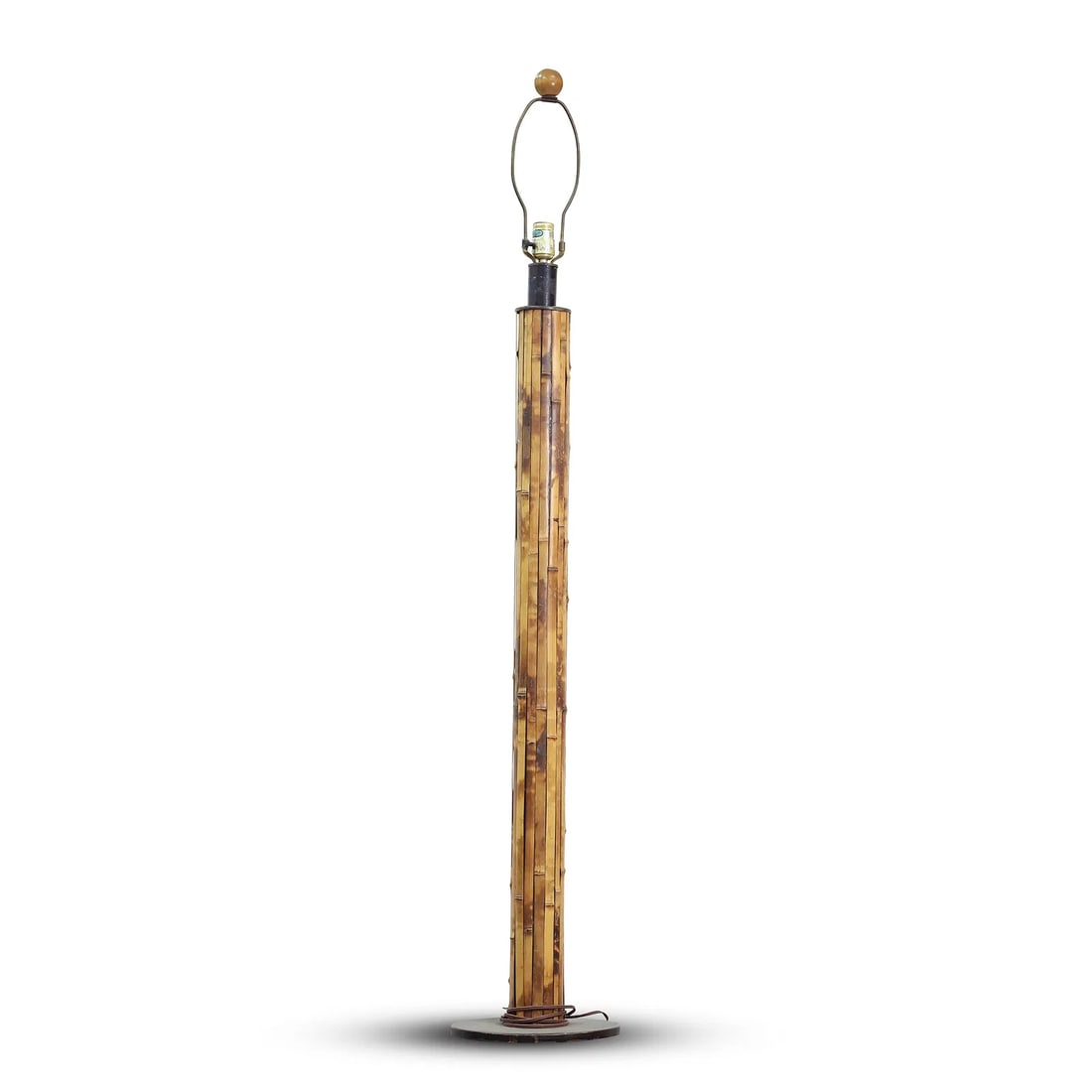 Tall Vintage Bamboo Floor Pole Lamp 57.5 inches height x 10 in. wide base (1 of 12)