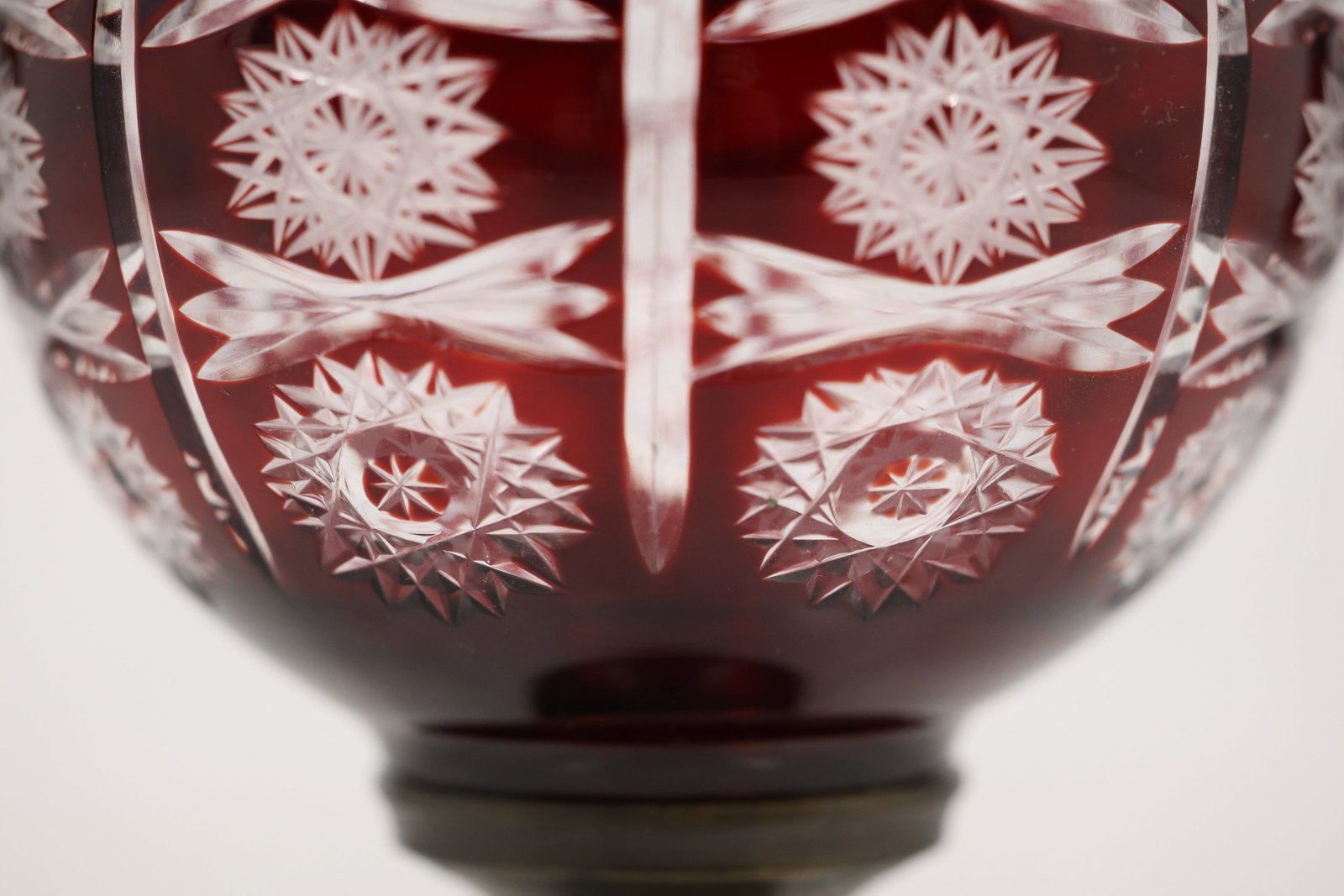 Ruby Cut Crystal Sphere on Metal Stand - 5