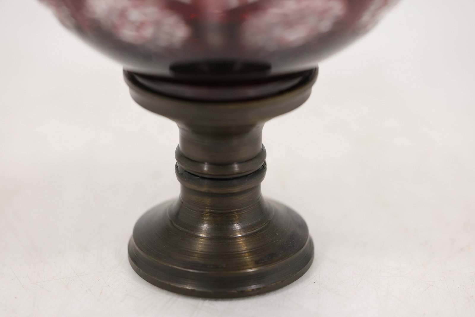 Ruby Cut Crystal Sphere on Metal Stand - 6