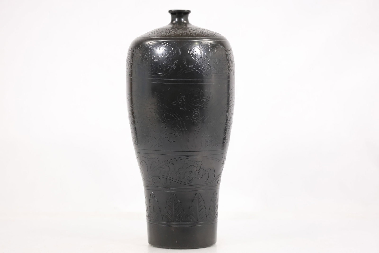Black Glazed Ceramic Bottle Vase (1 of 12)