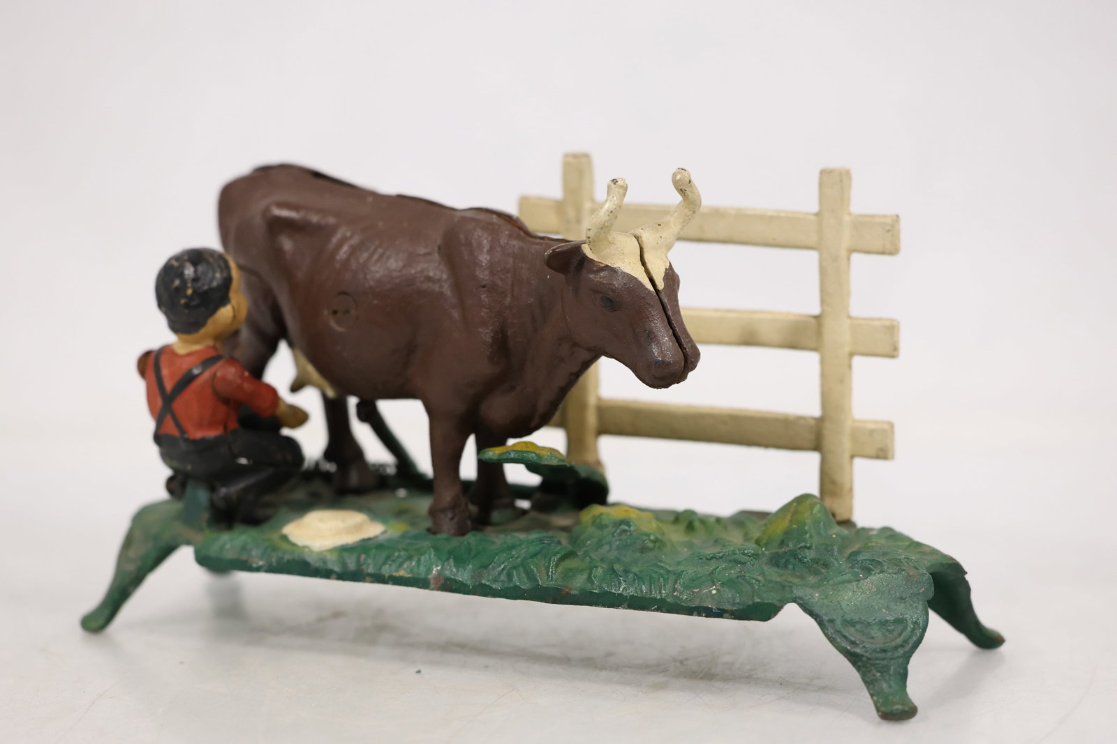 Cast Metal Cow Figural Mechanical Bank (1 of 12)