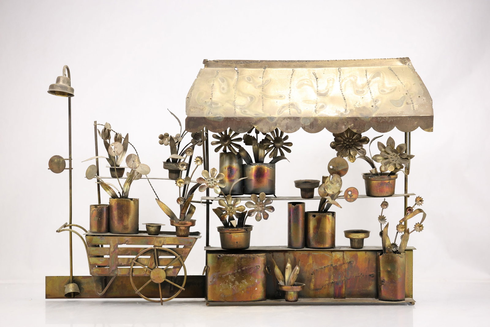 Attributed to Curtis Jere Mixed Metal Florist Shop Wall Sculpture (1 of 16)