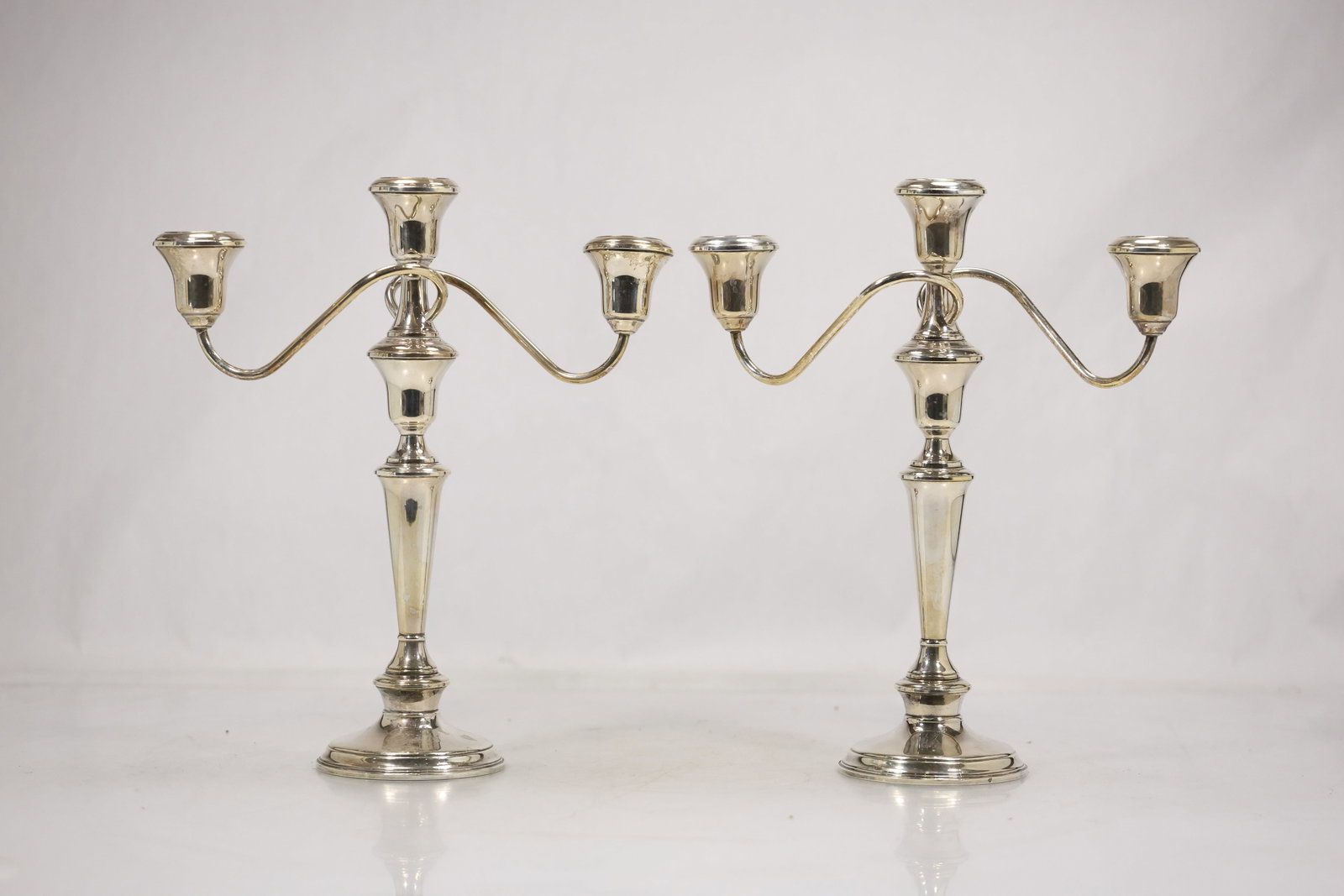 Pair Silverplate Three Light Twisted Candelabra (1 of 13)