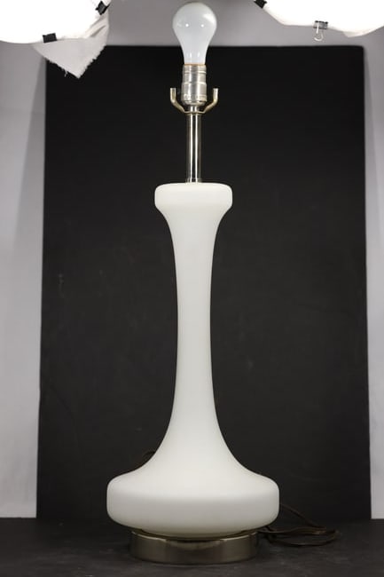 Tall White Cased Glass Table Lamp (1 of 10)