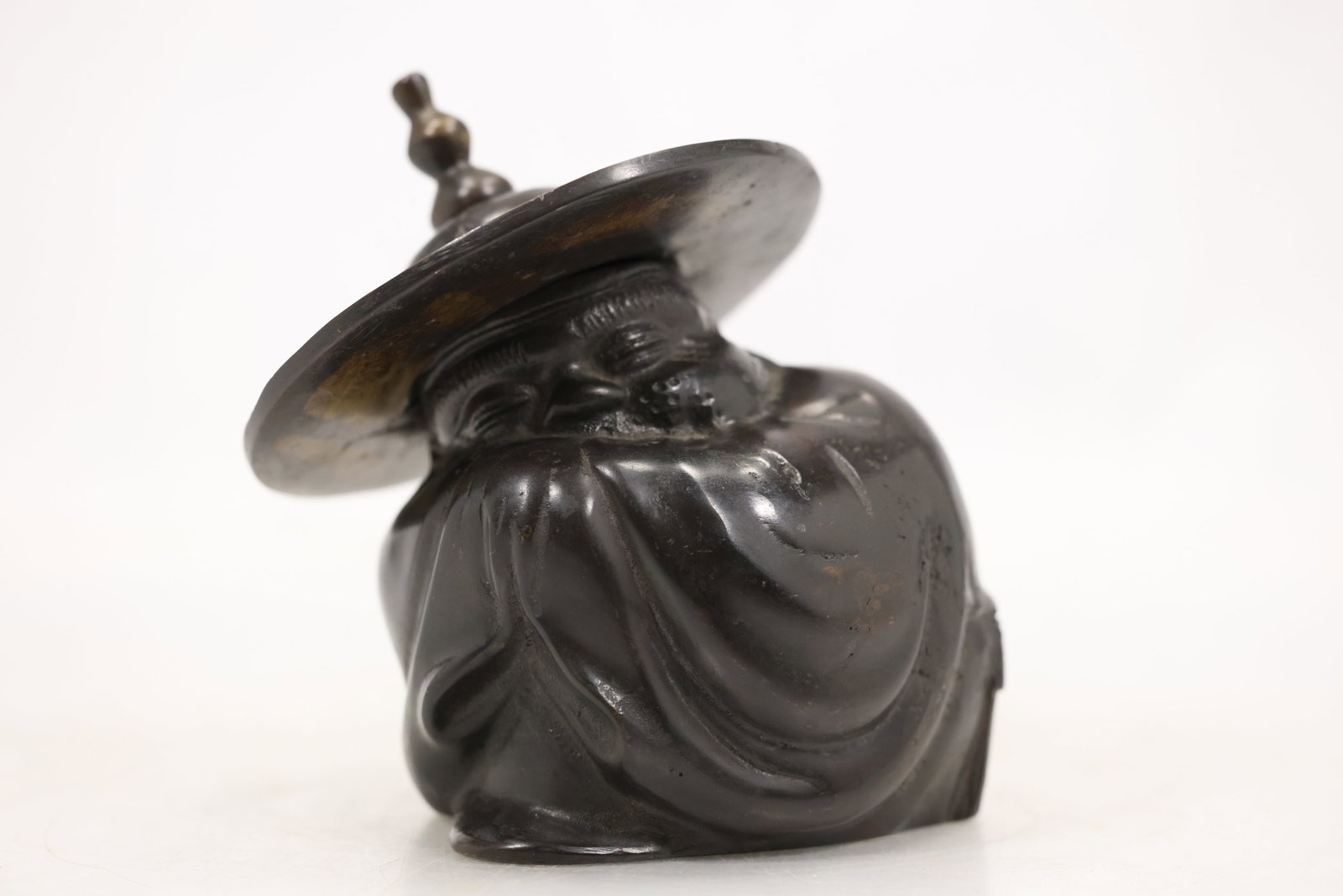 Brass Tone Sleepy Man Figural Inkwell (1 of 10)