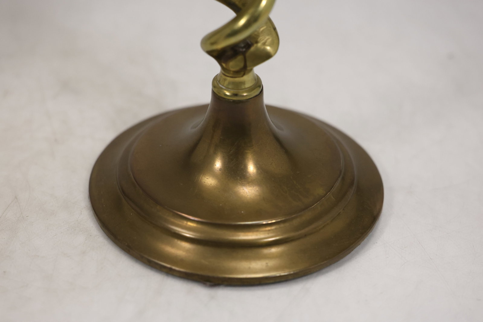Pair Brass Spiral Stem Candlesticks - 5