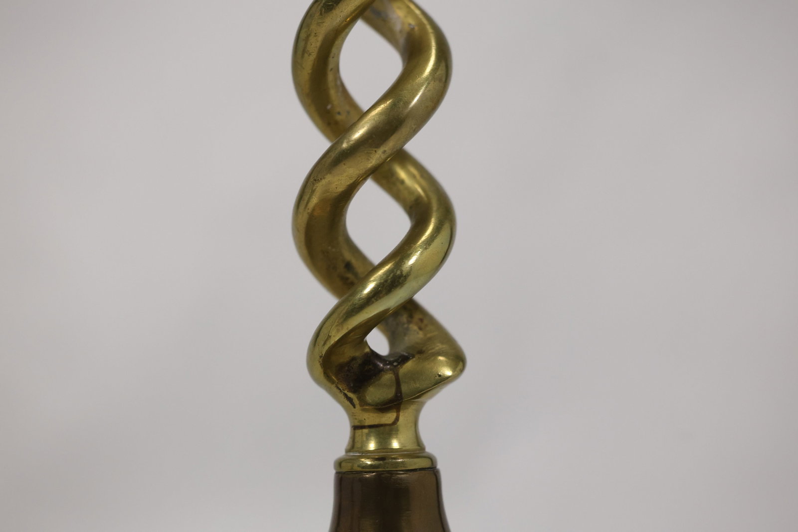 Pair Brass Spiral Stem Candlesticks - 7