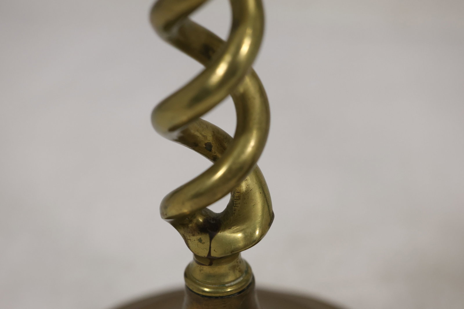 Pair Brass Spiral Stem Candlesticks - 8