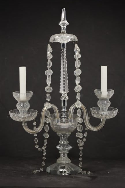 Clear Crystal Five Arm Candelabrum with Prisms (1 of 15)