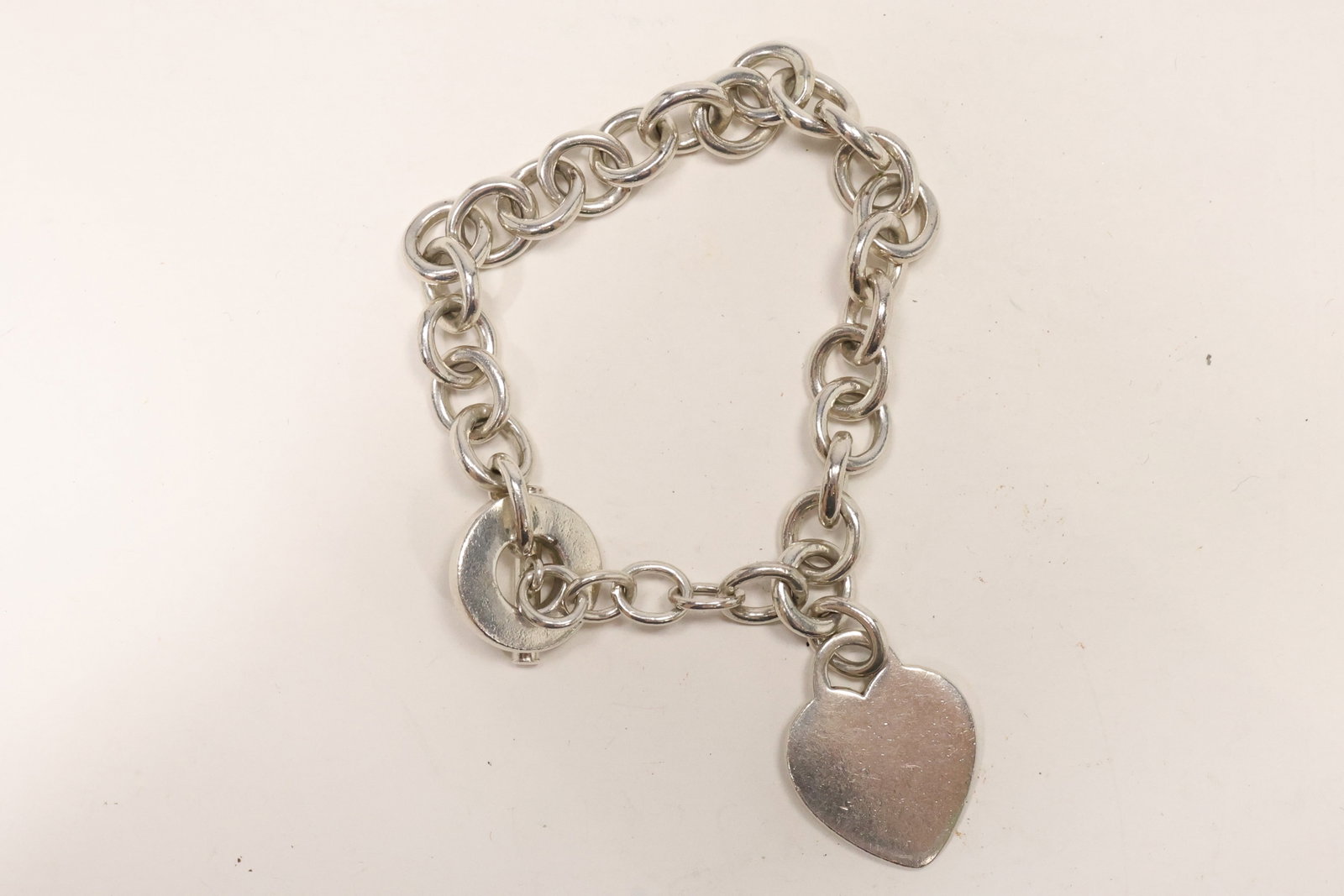 Sterling Silver Heart Toggle Charm Bracelet (1 of 11)