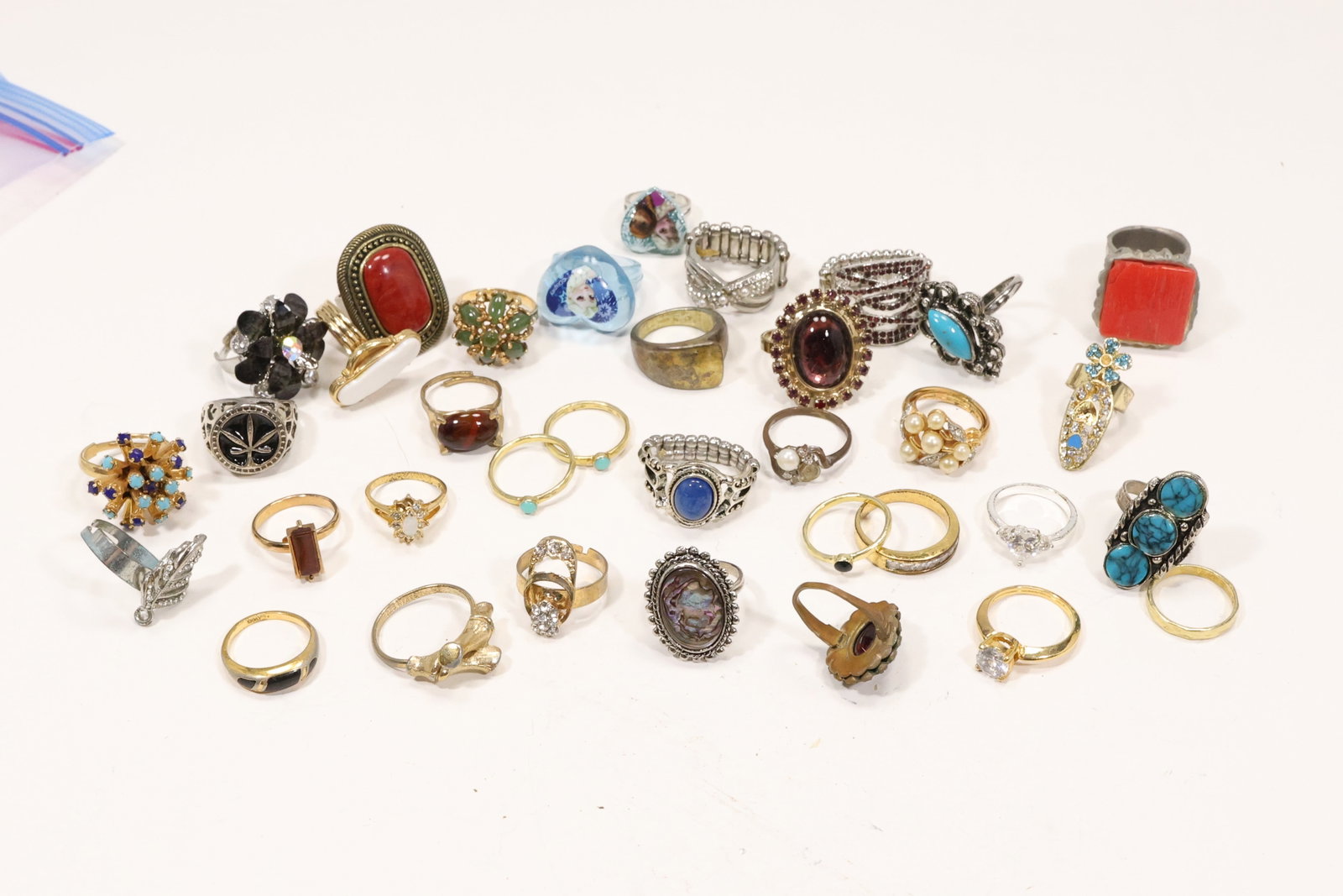 Estate Collection of Thirty Four Costume Jewelry Rings (1 of 13)