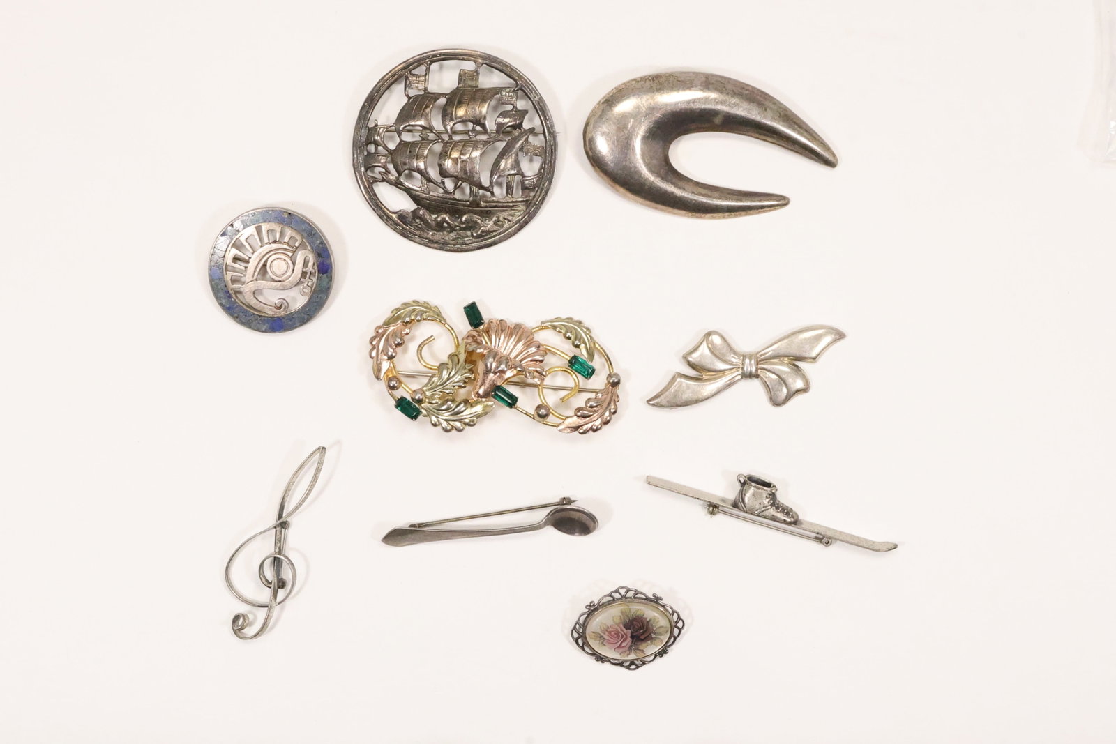 Nine Sterling Silver Mexican and Figural Pins (1 of 15)