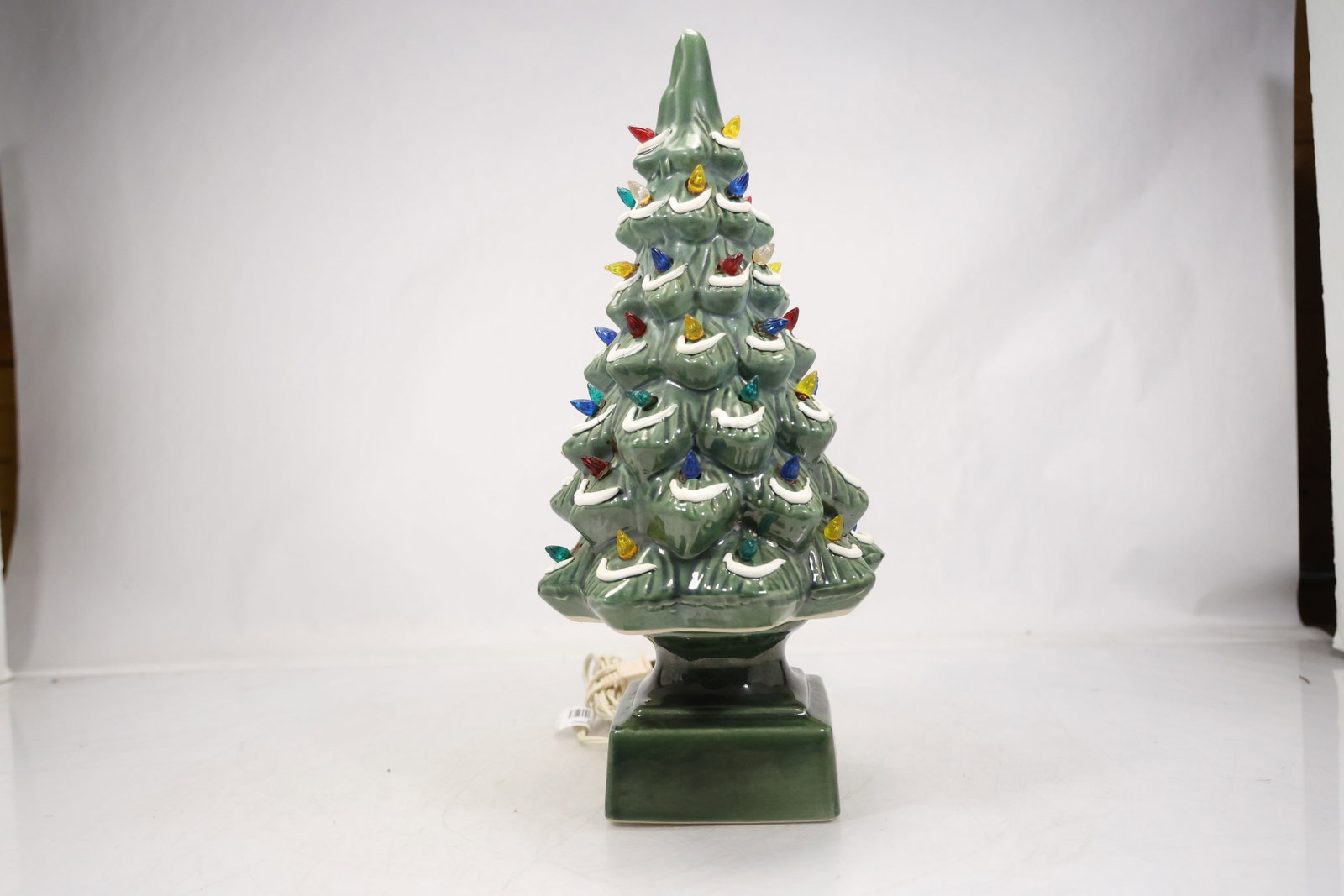 Large Green Ceramic Lighted Christmas Tree (1 of 15)
